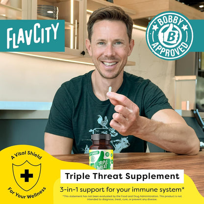 FlavCity Vitamin D3, K2 & Zinc - Triple Threat Supplement - Daily or Seasonal Immune Support - Vitamin D with K2 for Enhanced Absorption -