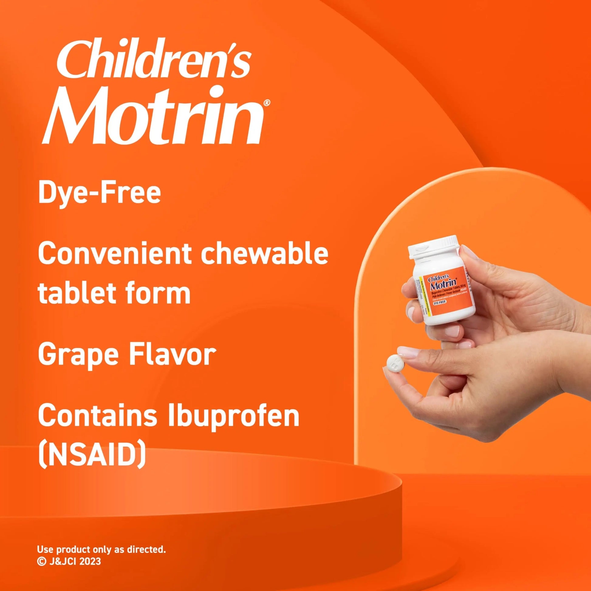 Motrin Children's Dye-Free Chewable Tablets with Ibuprofen, Kids' Fever Reducer & Pain Reliever for Sore Throat, Fever, Toothache & Pain Relief, Grape Flavor, 24 Ct MotrinBuy Supplements Australia
