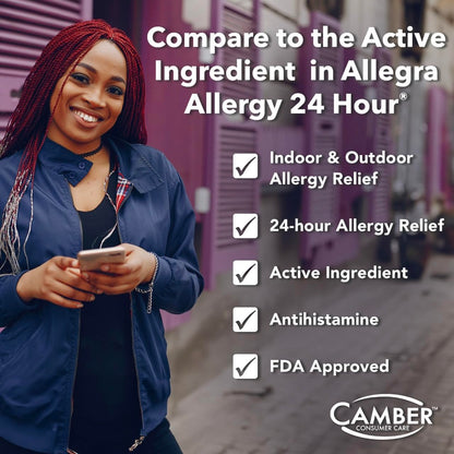 Camber Non-Drowsy Fexofenadine Antihistamine Indoor Outdoor Allergy Relief Tablets (30-ct) CAMBER PHARMACEUTICALS, INC buy supplements Au