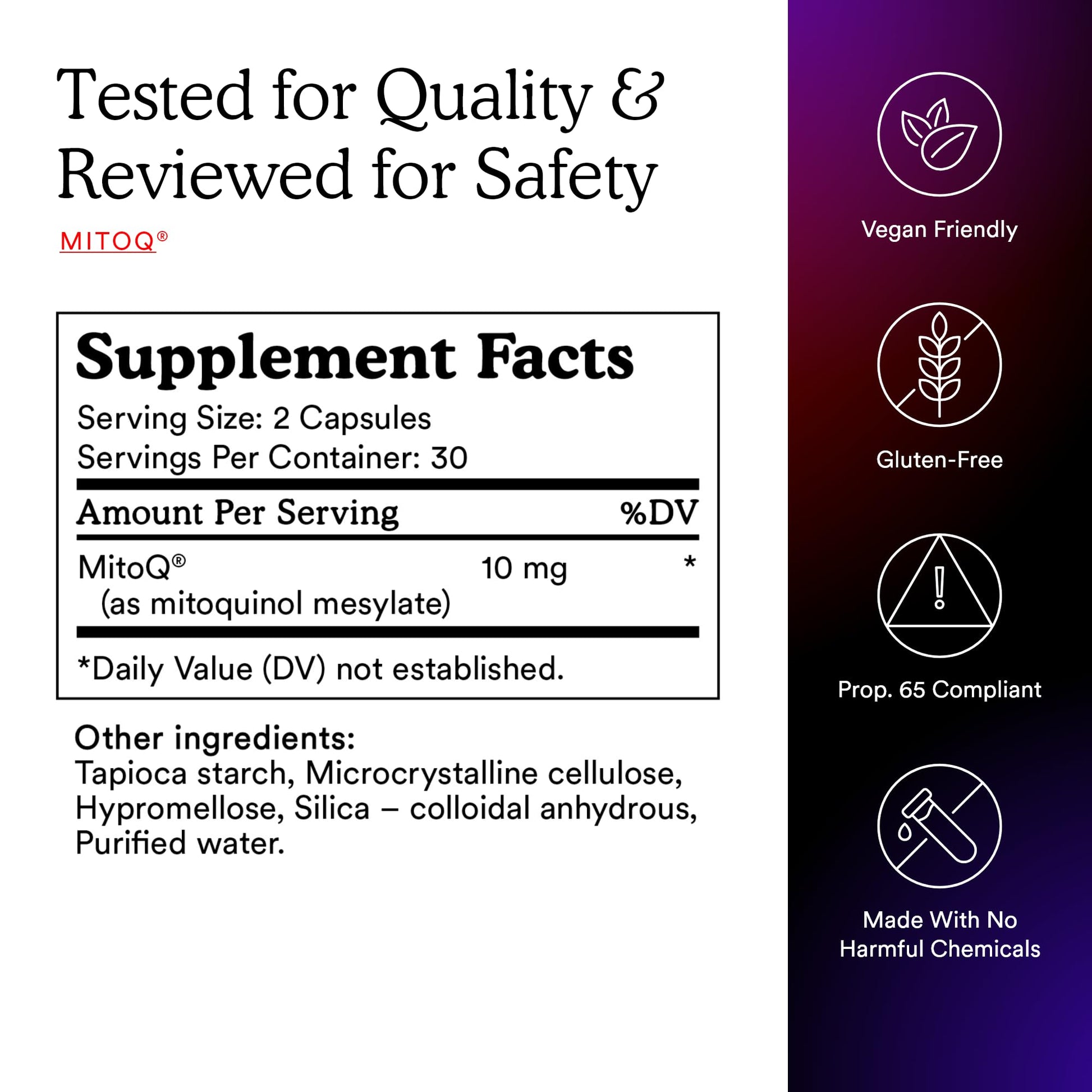 MitoQ Pure Advanced Mitochondria Supplement Superior Bioavailability to CoQ10 | Reduces Free Radical Damage for Healthy Aging, Metabolism, Heart Health, Energy, Strength & Mobility MitoQ buy supplements Au