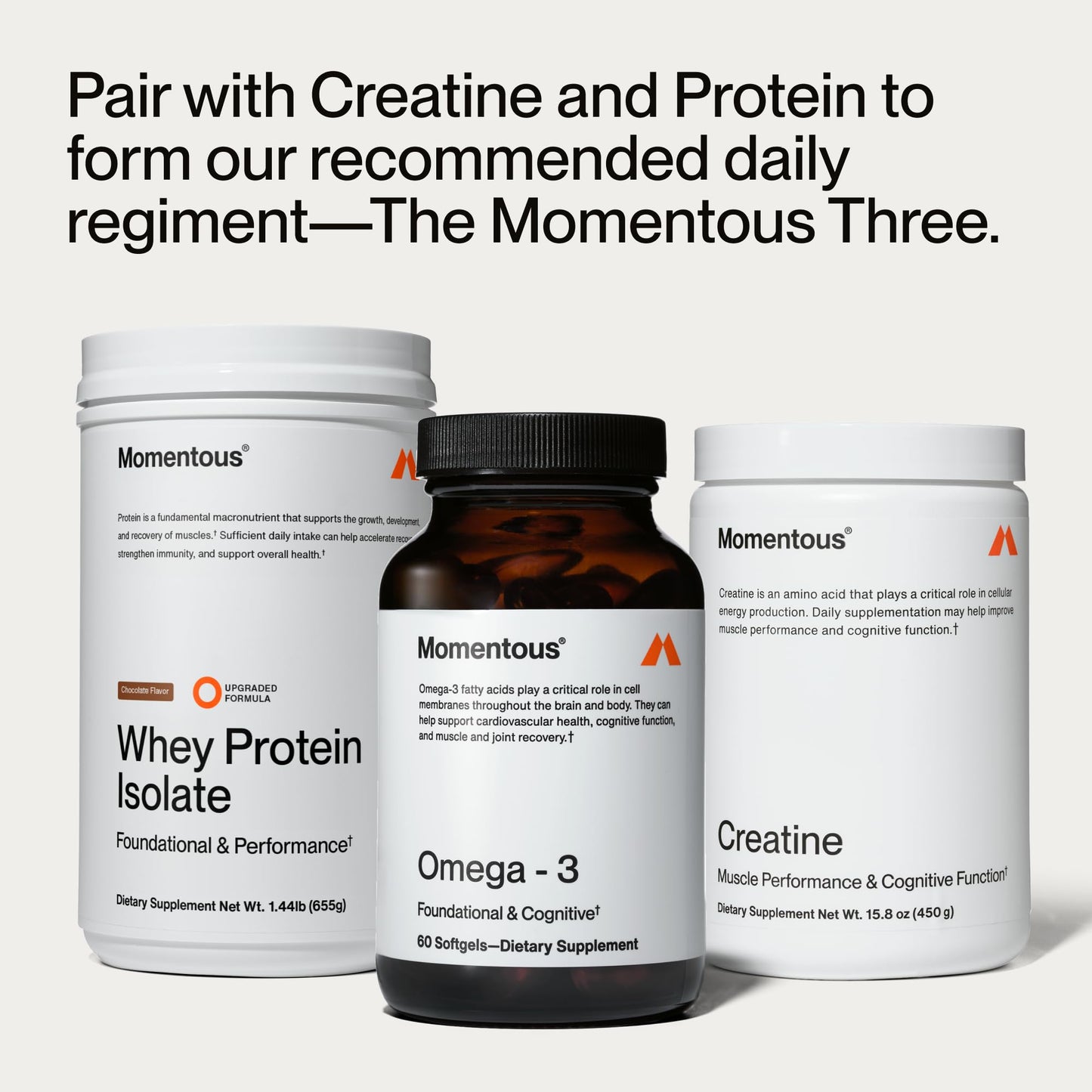 Momentous Omega-3 Fish Oil - High-Potency EPA & DHA Supplement for Men & Women - Supports Heart, Joint, & Brain Health - NSF Certified for Sport - Non-GMO - Gluten-Free - 1,600 mg - 30 Servings MomentousBuy Supplements Australia