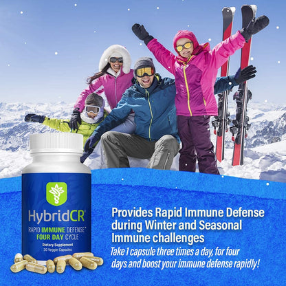 HybridCR Rapid Immunity Supplement | Zinc, Echinacea, Andrographis, Ginseng, Selenium, Gluten-Free & Non-GMO | 5-in-1 Immune Support Supplement | Pharmacist Formulated 1 Month Supply (30 Veggie Caps) Hybrid Remedies buy supplements Au