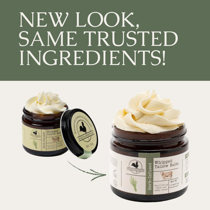 Hearth and Homestead: Handmade Whipped Tallow Balm (Unscented/Herb-Infused)