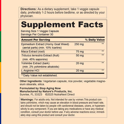 Stop Aging Now - Dynamic Man - Complex Supplement - 30 Vegetarian Capsules Stop Aging Now buy supplements Au