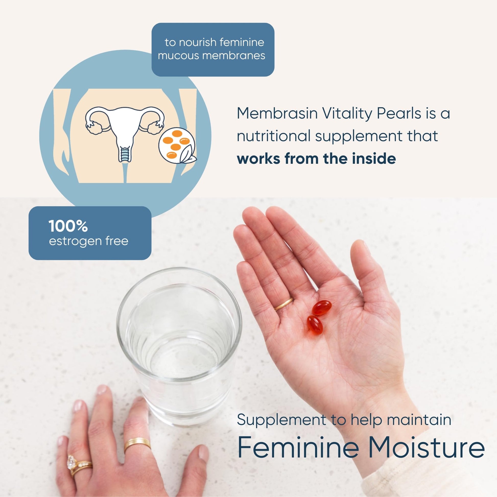 Membrasin Vaginal Moisture Support Vitality Pearls, Menopause Supplement for Vaginal Dryness & Itch, Estrogen-Free Supplement, 100% Natural Formula, Made with Sea Buckthorn Oil, 30 Oral Softgels Membrasin buy supplements Au