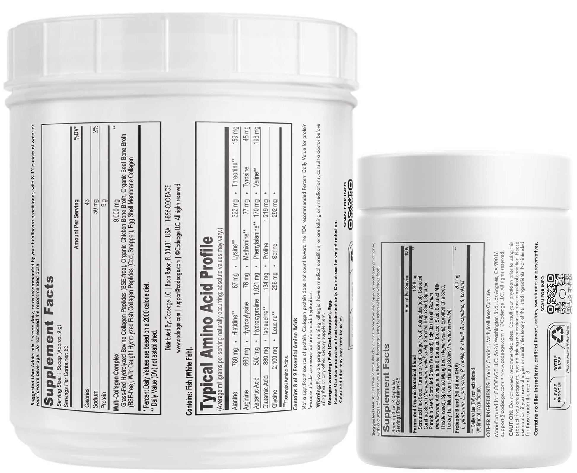 Codeage - Multi Collagen Protein + SBO Probiotics 50 Billion CFU Bundle CodeageBuy Supplements Australia