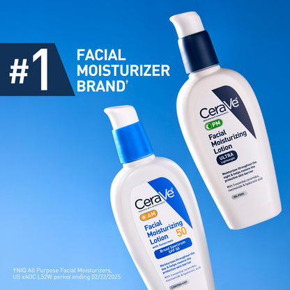 CeraVe PM Facial Moisturizing Lotion, Night Cream with Hyaluronic Acid and Niacinamide