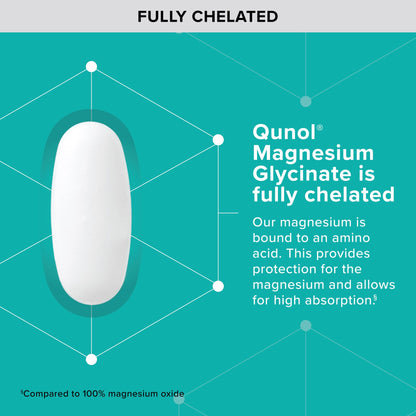Qunol Magnesium Glycinate 300mg, 100% Glycinate Chelated Magnesium Supplement, 150ct Tablets QunolBuy Supplements Australia