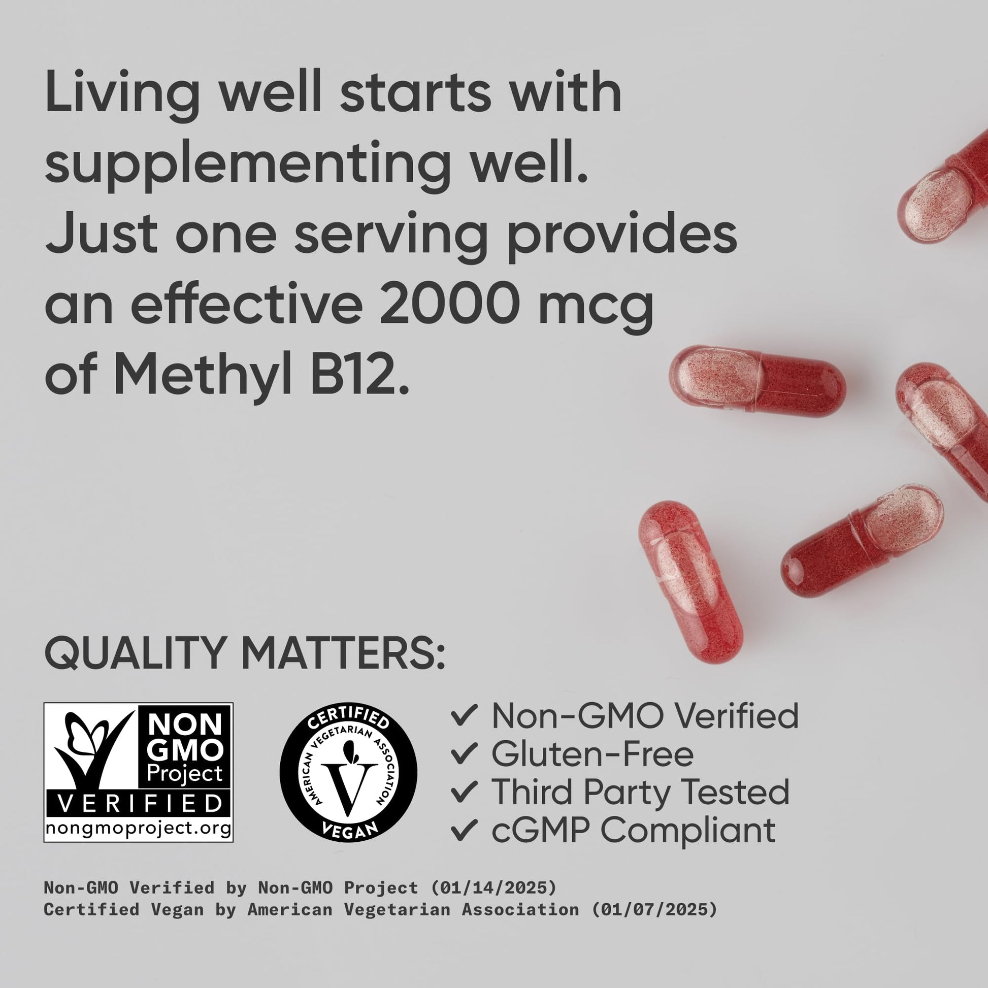 Sports Research® Vitamin B12 as Methylcobalamin 2000mcg - Plant Based B12 w/Coconut MCT Oil for Energy Metabolism Support - Vegan Certified · Non-GMO · Gluten Free - 120 Liquid Caps Sports Research buy supplements Au