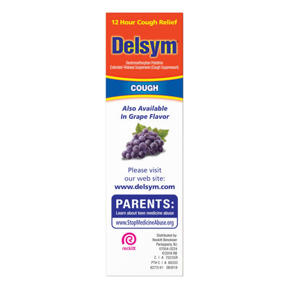 Delsym 12 Hour Cough Medicine for Adults, Powerful Relief for 12 Hours, Cough Suppressant Liquid with Extended-Release Dextromethorphan, Orange Flavor Liquid Cough Syrup, 5 Fl Oz (Pack of 1) Delsym buy supplements Au