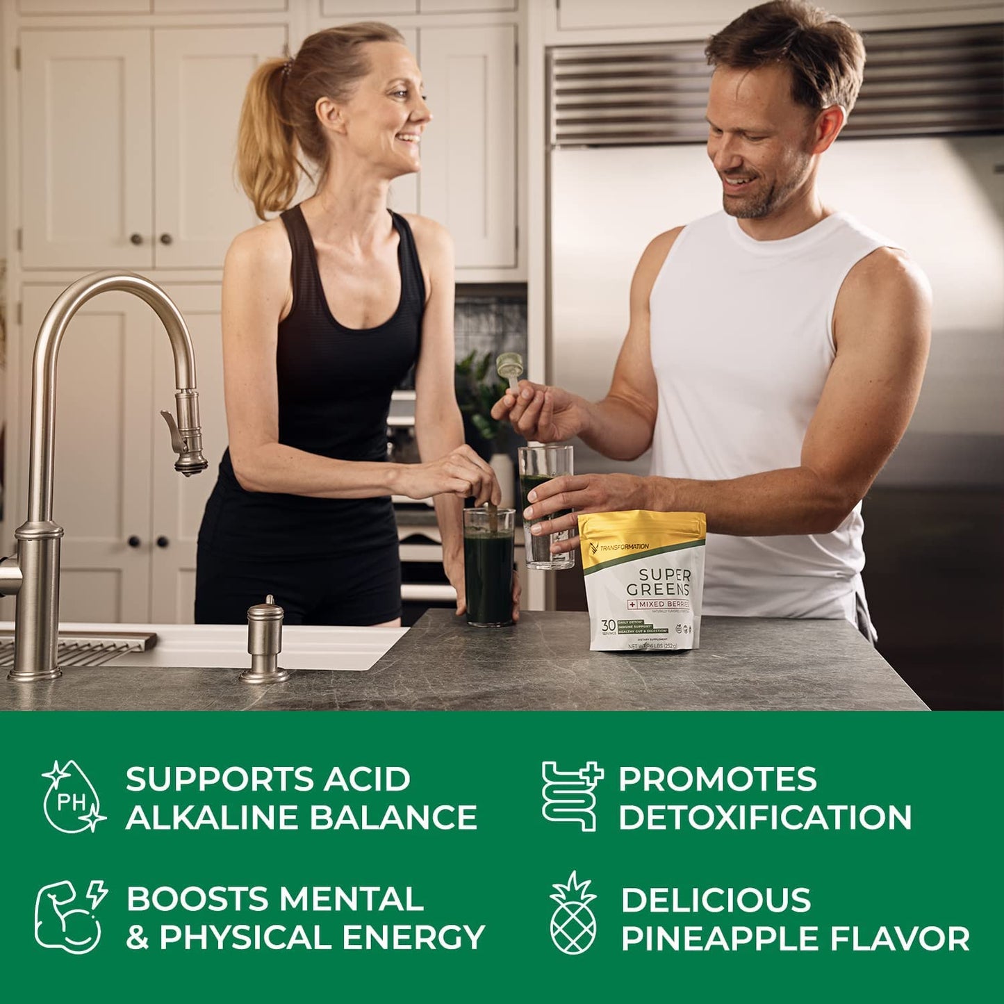 Transformation Super Greens Superfood Powder & Performance Insulated Shaker Bottle | Immune & Energy Support | Made with Natural Ingredients | Detoxifying & Alkalizing Minerals SPR BODY buy supplements Au