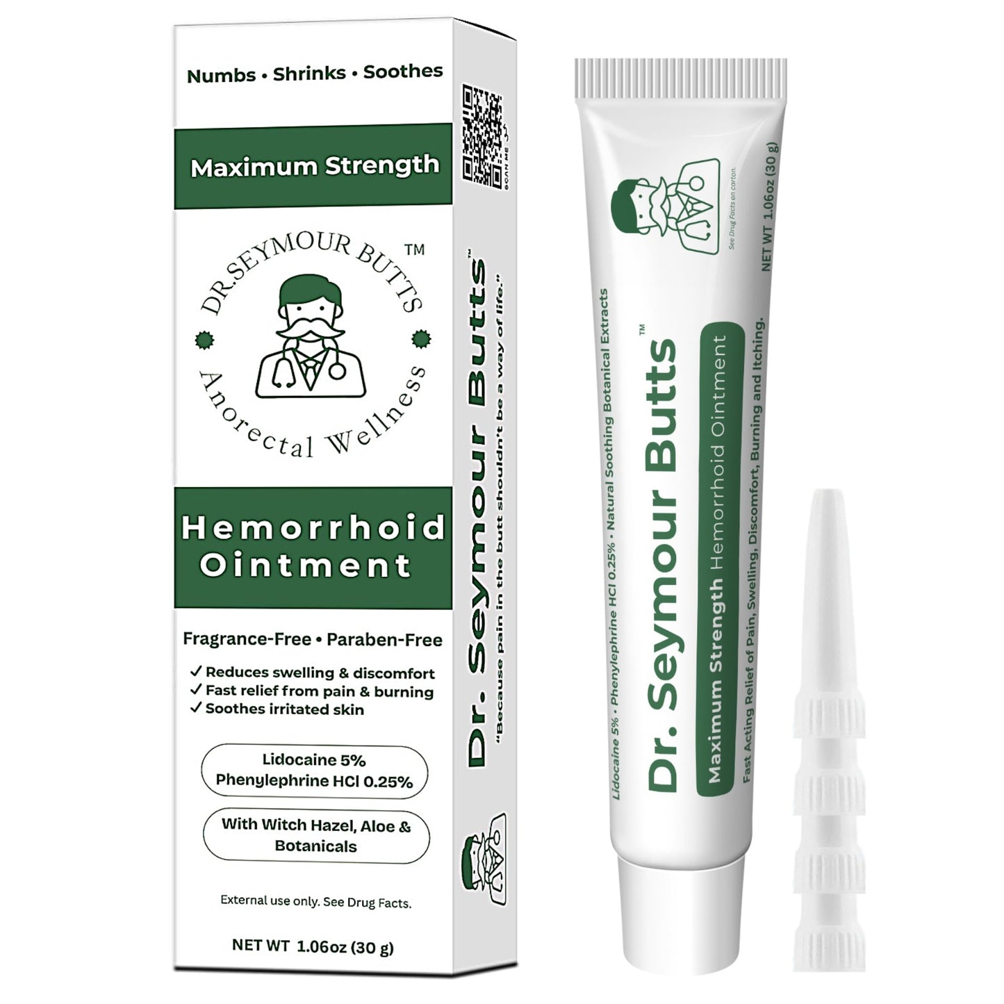 Dr. Seymour Butts Hemorrhoid Ointment – Lidocaine 5% Pain Relief for Burning, Itching & Irritation | External Hemorrhoid Care with Witch Hazel, Aloe & Botanical Support Dr. Seymour ButtsBuy Supplements Australia