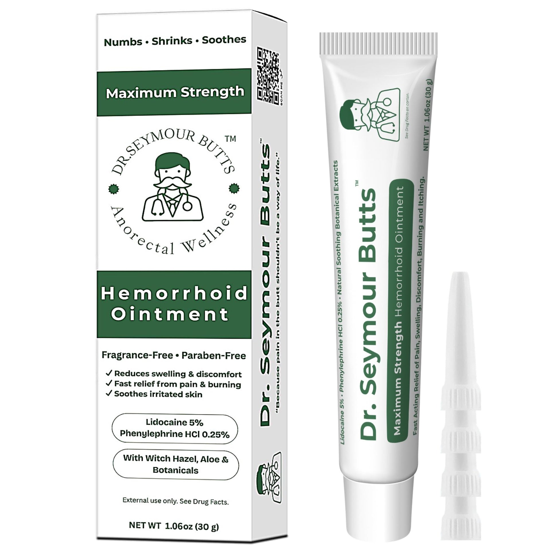 Dr. Seymour Butts Hemorrhoid Ointment – Lidocaine 5% Pain Relief for Burning, Itching & Irritation | External Hemorrhoid Care with Witch Hazel, Aloe & Botanical Support Dr. Seymour ButtsBuy Supplements Australia