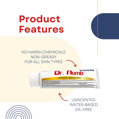 Dr. Numb 5% Lidocaine Numbing Cream, Nonprescription Maximum Strength Topical Anesthetic Cream - Temporary Relief of Pain, Itch, Discomfort for Hemorrhoid and Anorectal Uses - 10g Pack of 1 Dr. NumbBuy Supplements Australia