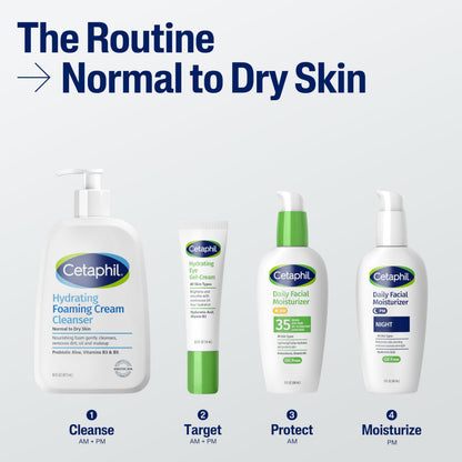 Cetaphil Cream to Foam Face Wash, Hydrating Foaming Cream Cleanser, 16 oz, For Normal to Dry, Sensitive Skin