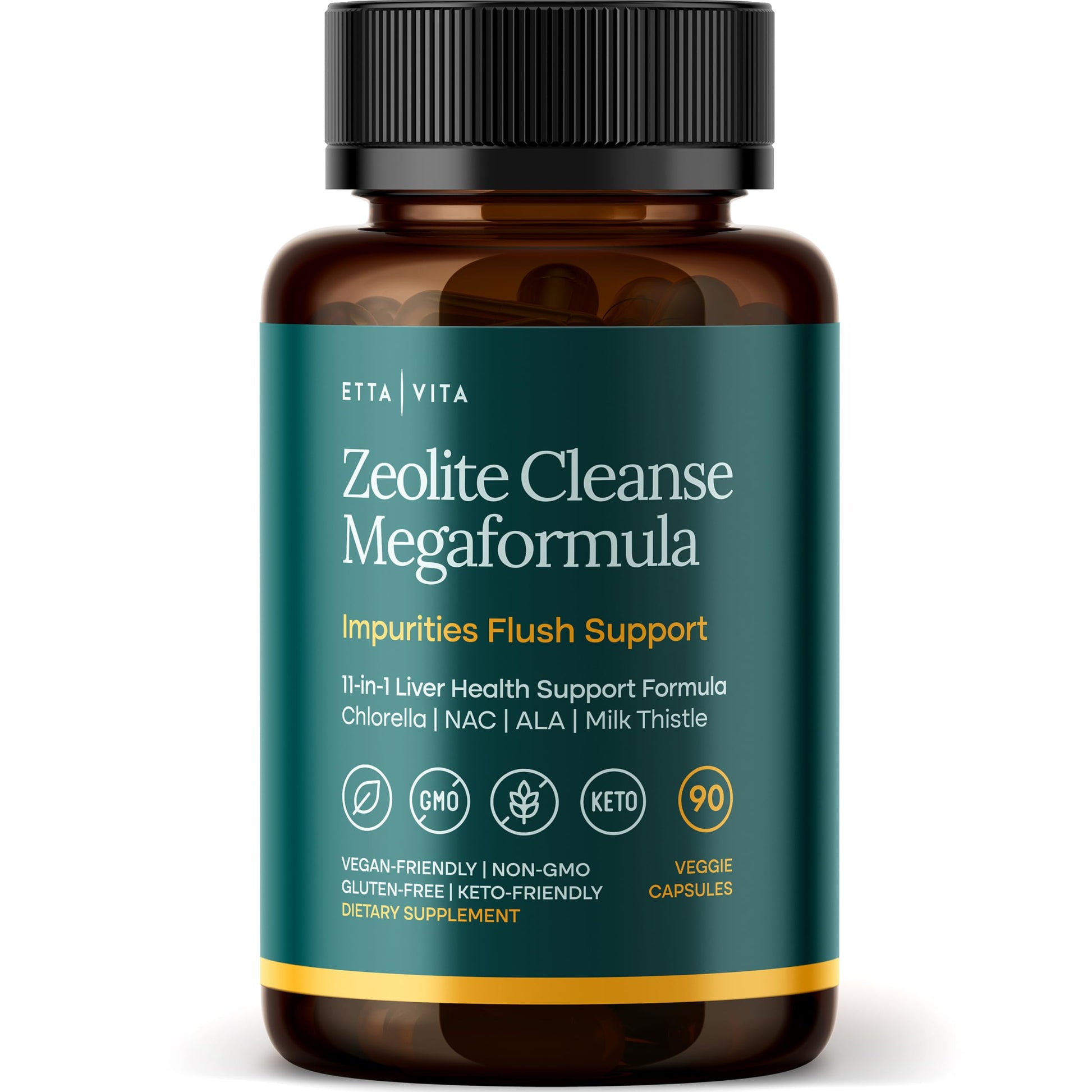 Liver Cleanse Detox & Repair - Microplastics Detox & Zeolite Supplement for Gut Health, Cognition & Natural Energy - Glutathione, NAC, Chlorella, Spirulina, ALA, Cilantro, Milk Thistle, Noni, Shilajit Etta Vita buy supplements Au