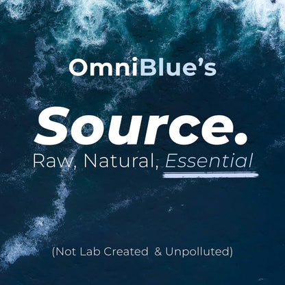 OmniBlue Ocean Minerals - 70+ Trace Minerals & Liquid Magnesium - Potassium, Chloride- Low Sodium - Natural Support for Sleep, Digestion, Regularity, Hydration & Electrolyte Balance (2 oz)