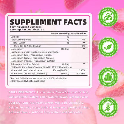 softbear Magnesium Complex Gummies for Women & Men & Kids, 8 in 1 Magnesium Complex Supplement 1000mg-Magnesium Glycinate,Citrate,Malate Supports Calm, Zzz, Muscle Cramp, Strawberry Flavor 120 Count softbear buy supplements Au