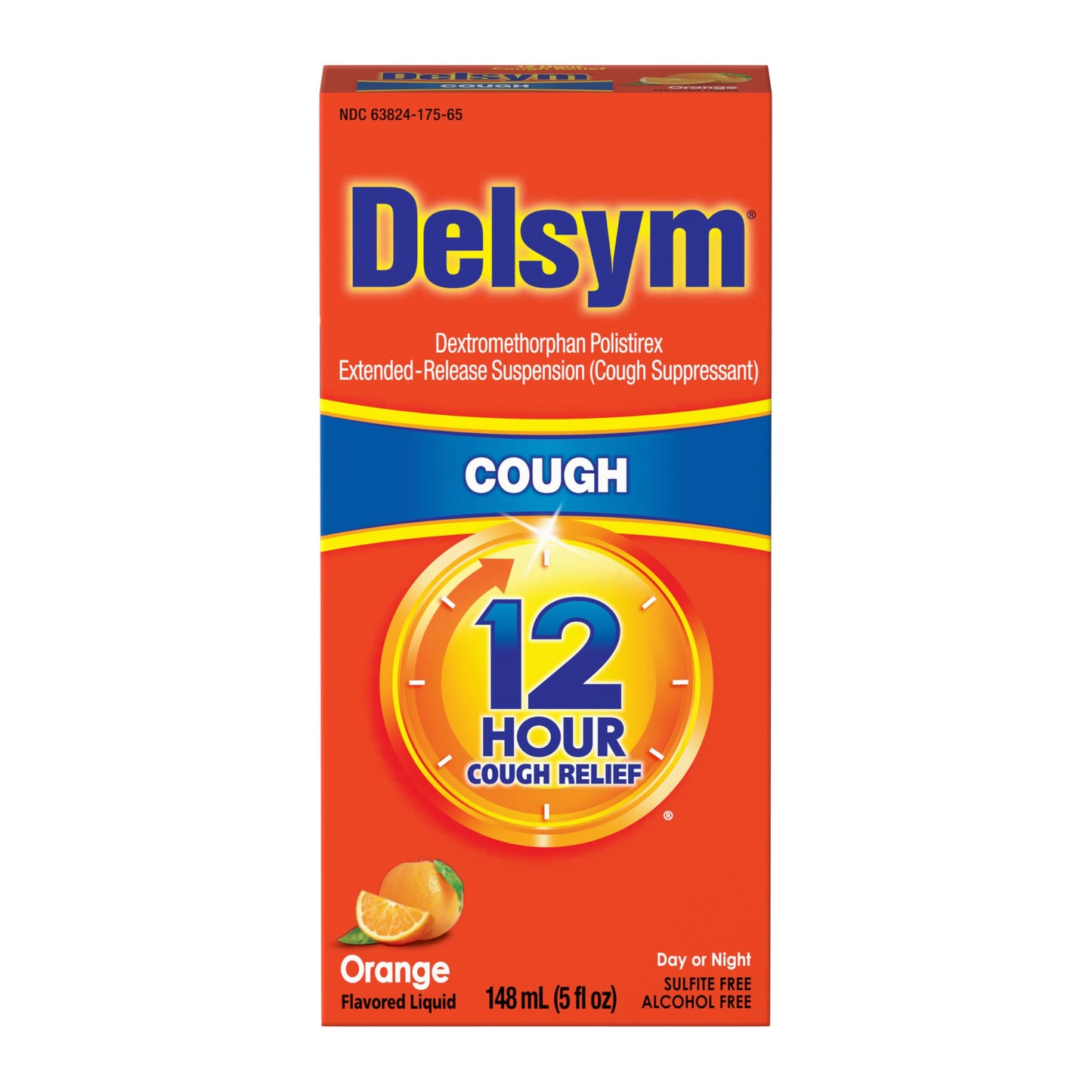 Delsym 12 Hour Cough Medicine for Adults, Powerful Relief for 12 Hours, Cough Suppressant Liquid with Extended-Release Dextromethorphan, Orange Flavor Liquid Cough Syrup, 5 Fl Oz (Pack of 1) Delsym buy supplements Au