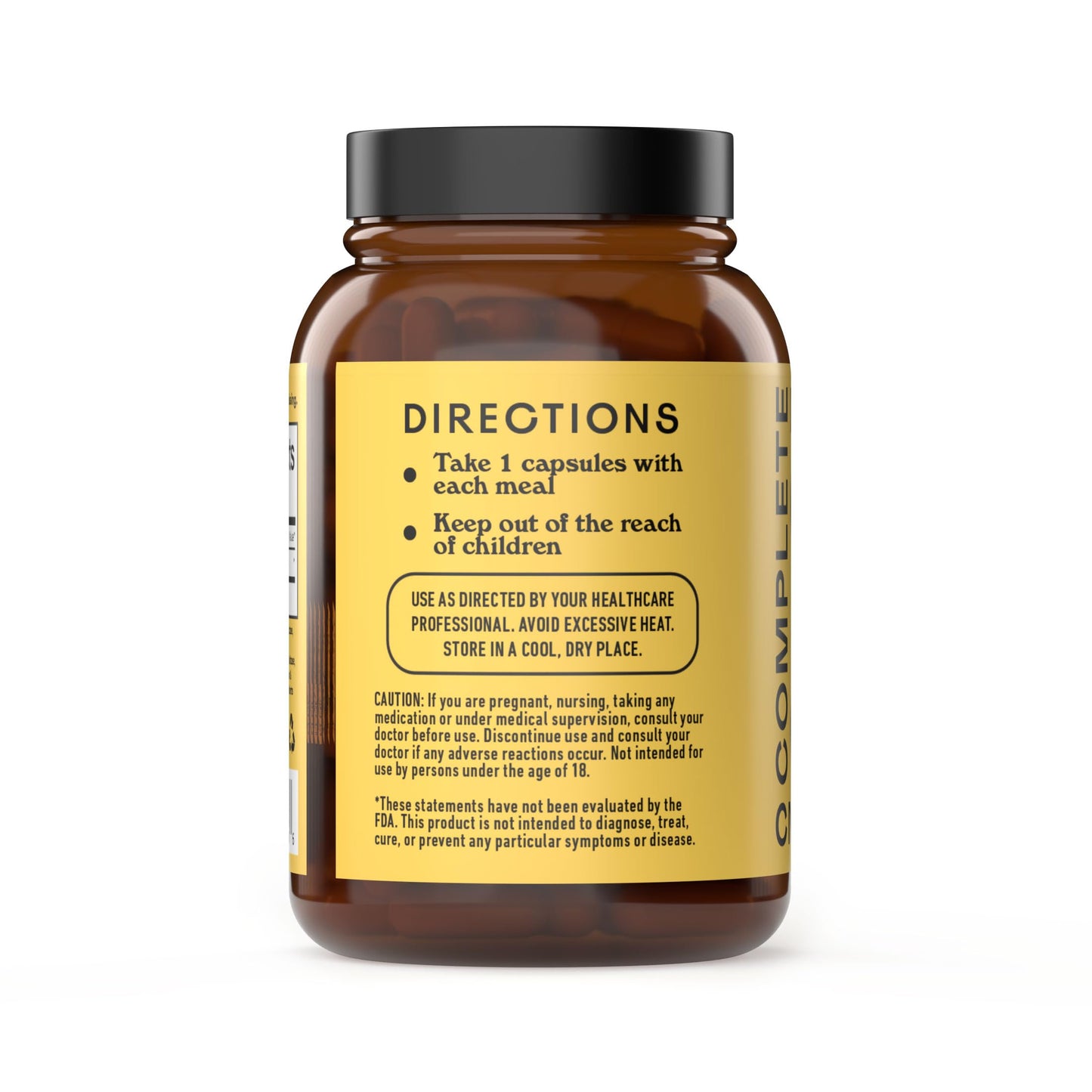 Complete Natural Products Digestive Enzyme Capsules, 550mg, 100ct | Plant-Based Formula