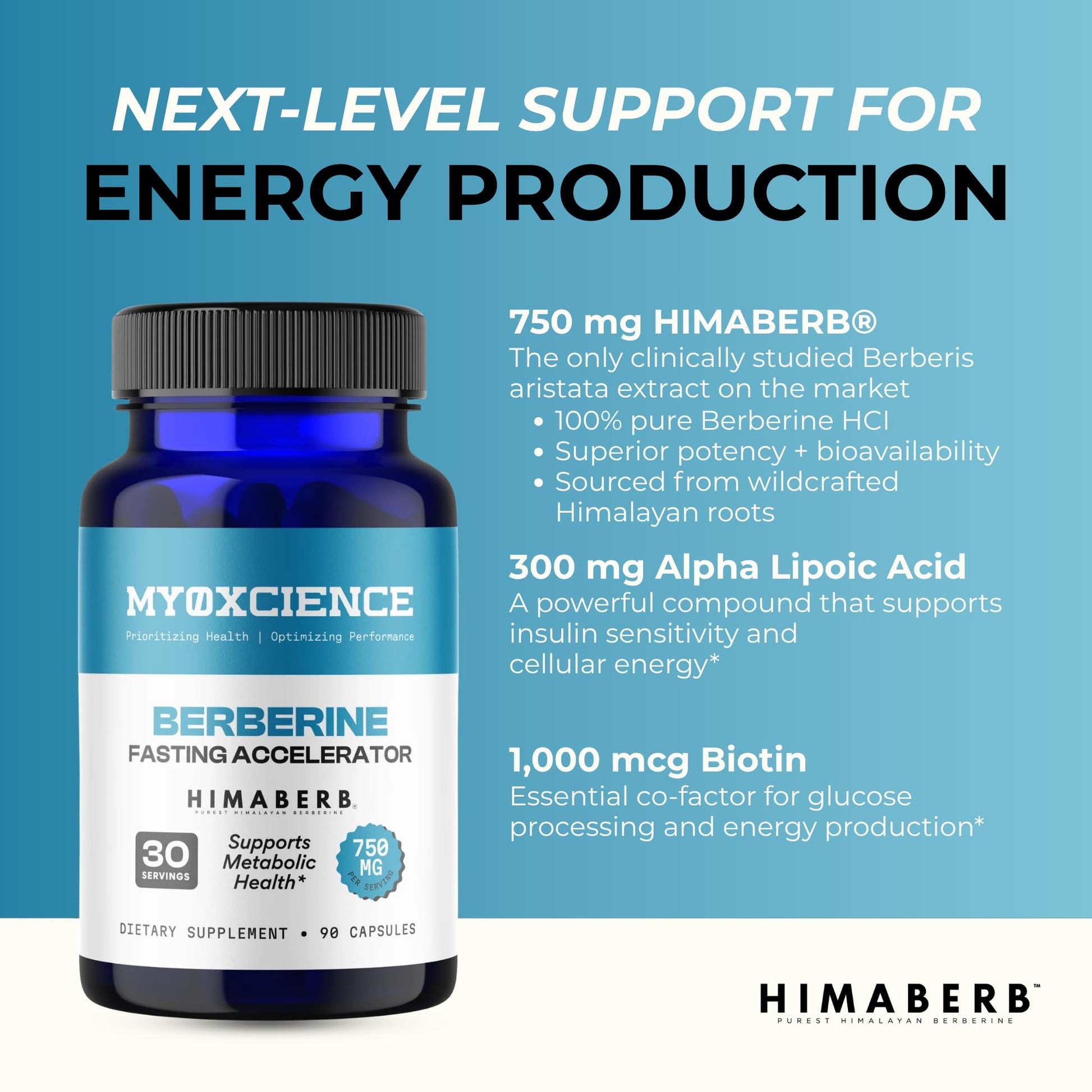MYOXCIENCE Berberine Fasting Accelerator | Himaberb Berberine HCL with ALA (Alpha Lipoic Acid) and Biotin (90 Capsules) MYOXCIENCE buy supplements Au