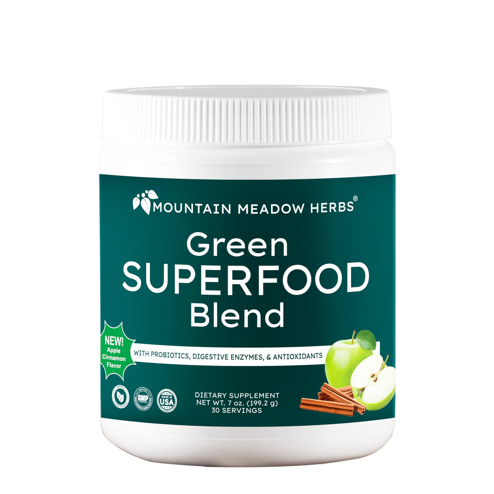 Mountain Meadow Herbs Green Superfood Blend – Spirulina, Chlorella, Mushrooms, Probiotics, Digestive Enzymes, Antioxidants – Organic Greens Powder for Energy & Gut Health – 30 Servings Mountain Meadow HerbsBuy Supplements Australia