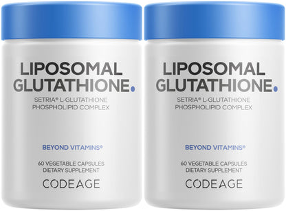Codeage Liposomal Glutathione Supplement - Pure Reduced Setria L-Glutathione, Liposomal Delivery, Phospholipid Complex - Vegan, Non-GMO - 2-Pack CodeageBuy Supplements Australia