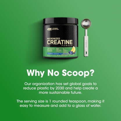 Optimum Nutrition Micronized Creatine Monohydrate Powder, Blueberry Lemonade Creatine, 60 Servings, 360 Grams (Packaging May Vary)