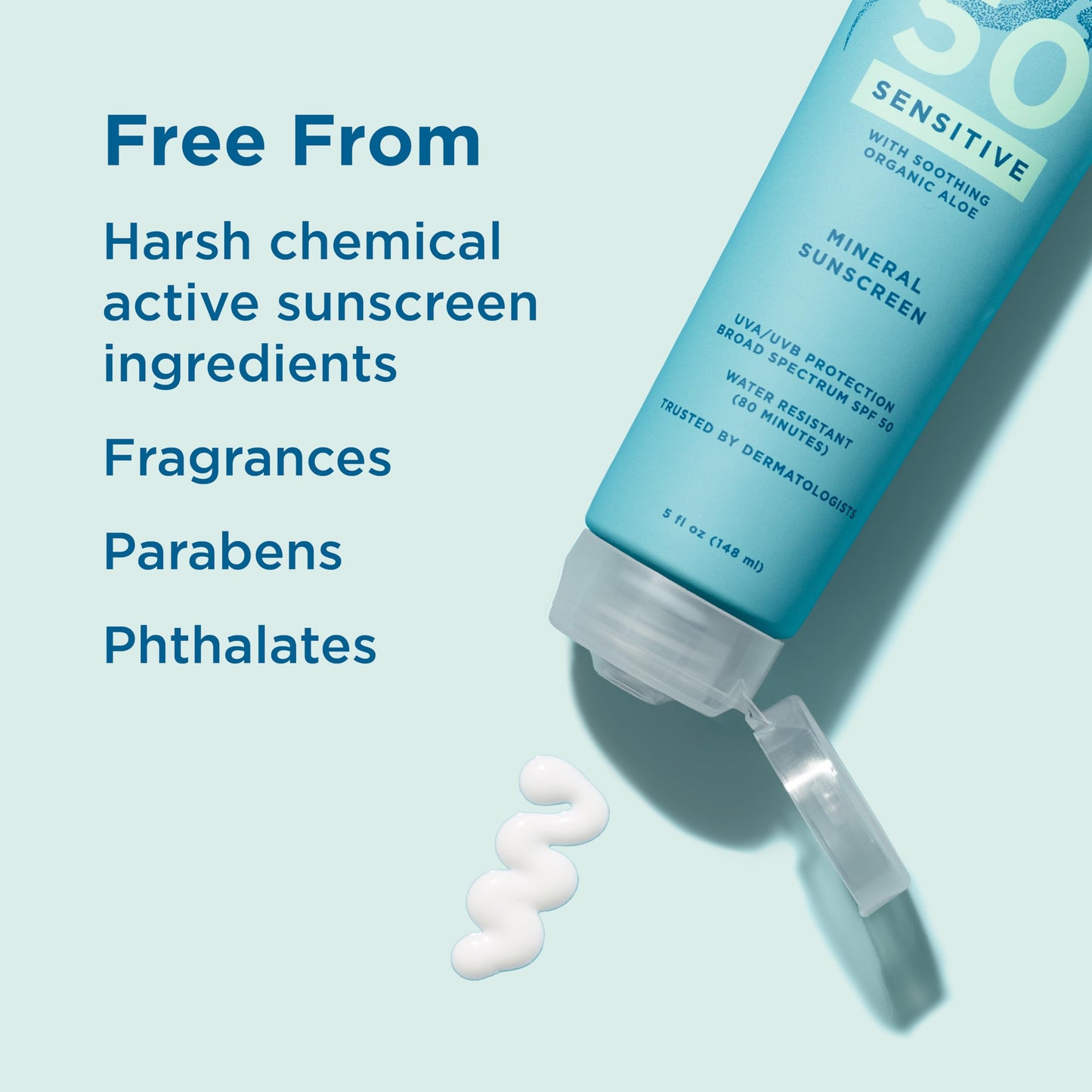 Blue Lizard Sensitive Mineral SPF 50 Sunscreen Lotion, 100% Mineral Sunscreen, UVA/UVB Protection