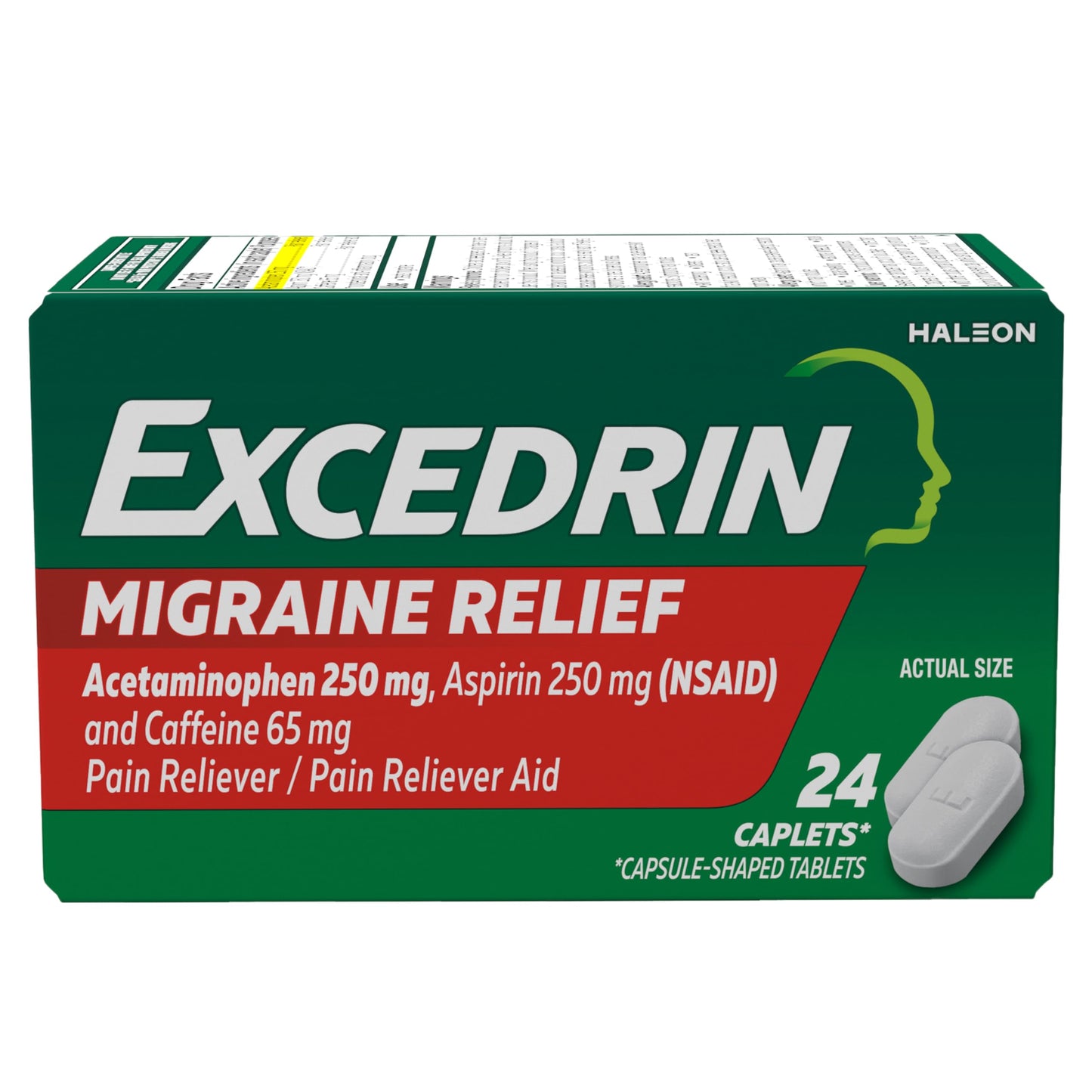 Excedrin Migraine Relief Caplets for Migraine Symptoms, Acetaminophen 250mg, Aspirin 250mg, Caffeine 65mg, Pain Reliever, 24 Count Excedrin buy supplements Au