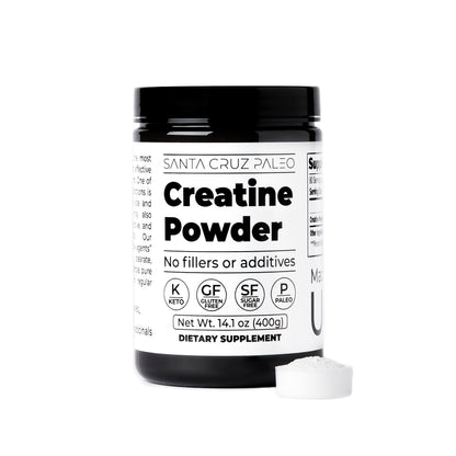 Santa Cruz Paleo, Creatine Monohydrate Powder Micronized, Unflavored Pre Workout and Muscle Support Supplement, Gluten Free Keto, Mix with Water or Shakes