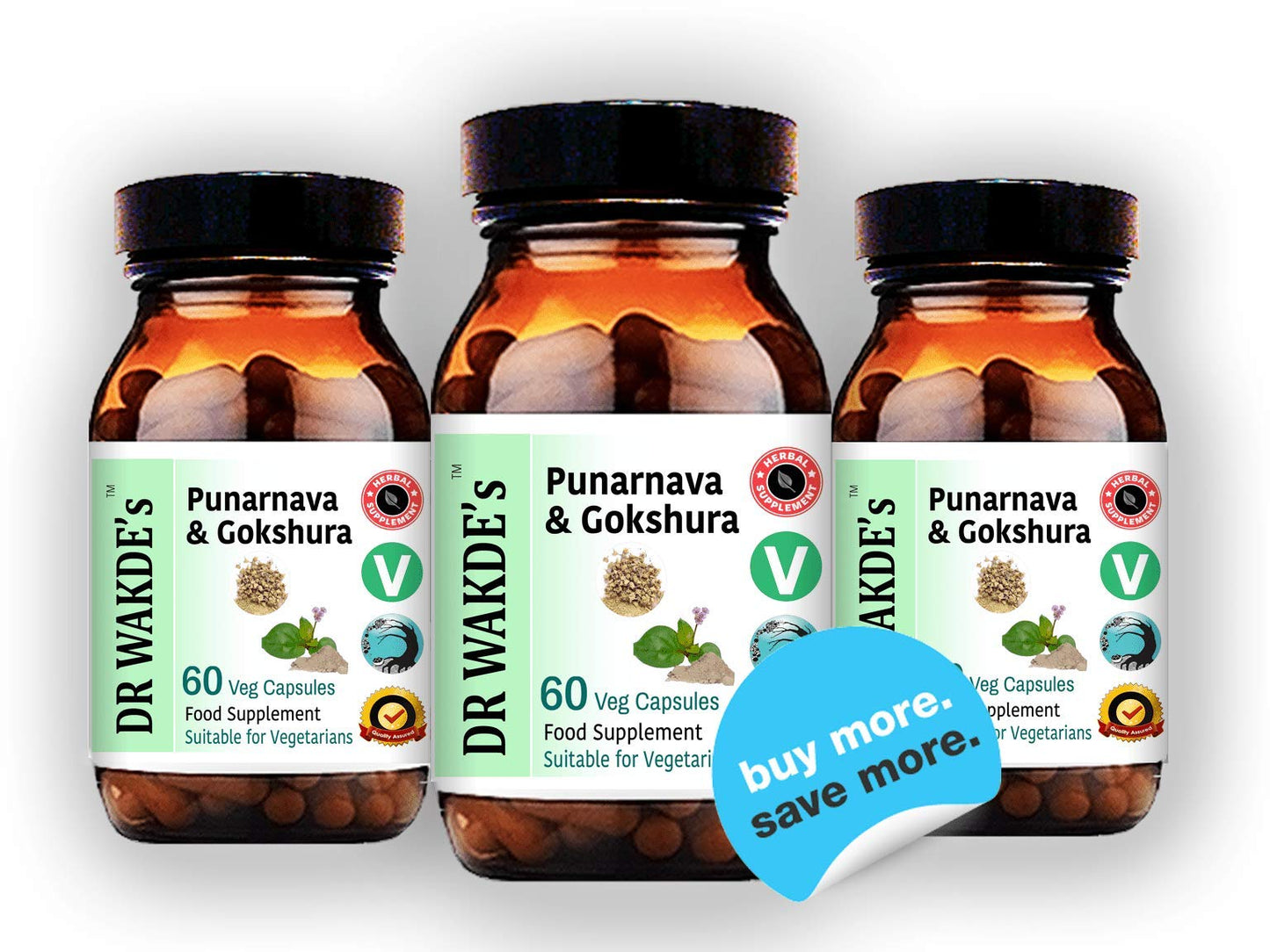 DR WAKDE's Punarnava & Gokshura Capsules (60 Veg Caps, Promotes Healthy Urinary Flush, Ayurvedic Supplement, Vegan, Herbal, All Natural, Made in UK) DR WAKDE'sBuy Supplements Australia