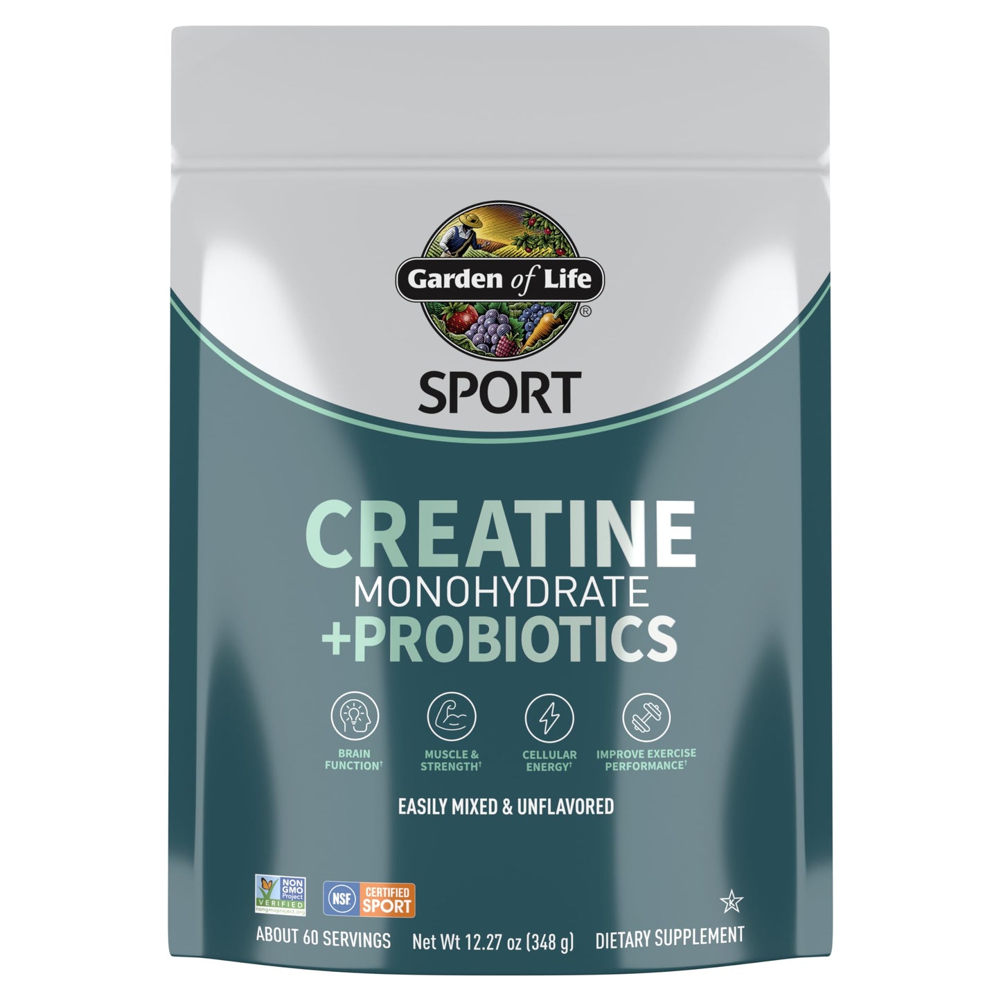 Creatine Monohydrate Powder for Women and Men by Garden of Life, Micronized Pre Workout with Probiotics for Muscle, Strength, Performance, Sport Amino Energy,