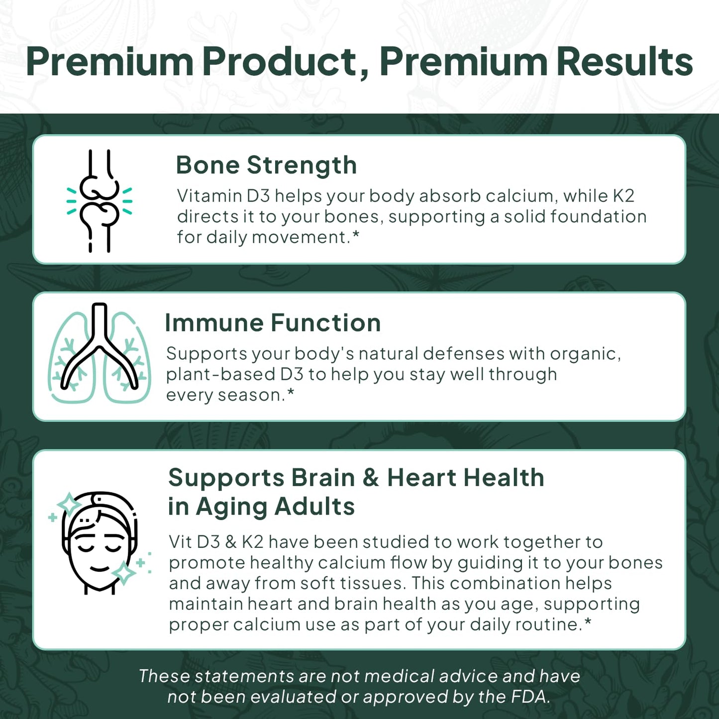 Organics Ocean Better D3 + K2-100% Organic VIT D3 and K2 Supplements with Maximum Bioavailability - Supports Bone Density, Calcium Balance, Immunity & Mood - 1-Pack, 30-Day Supply Organics Ocean buy supplements Au