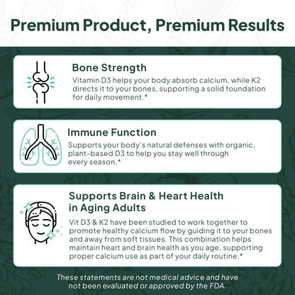 Organics Ocean Better D3 + K2-100% Organic VIT D3 and K2 Supplements with Maximum Bioavailability - Supports Bone Density, Calcium Balance, Immunity & Mood - 1-Pack, 30-Day Supply Organics Ocean buy supplements Au