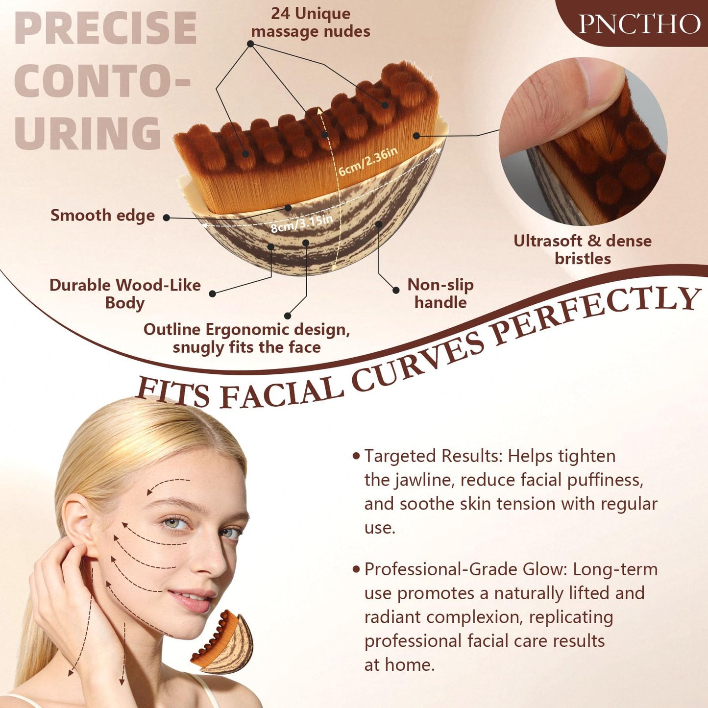 Pnctho 2026 New 2 Pcs Lymphatic Contour Face Brush,Lymphatic Drainage Massager for Chin & Neck, Jawline & Neck Lymphatic Massage Brush for Contouring, De-Puffing & Smoother Skin, Skin Firming 2 Pack Pnctho buy supplements Au