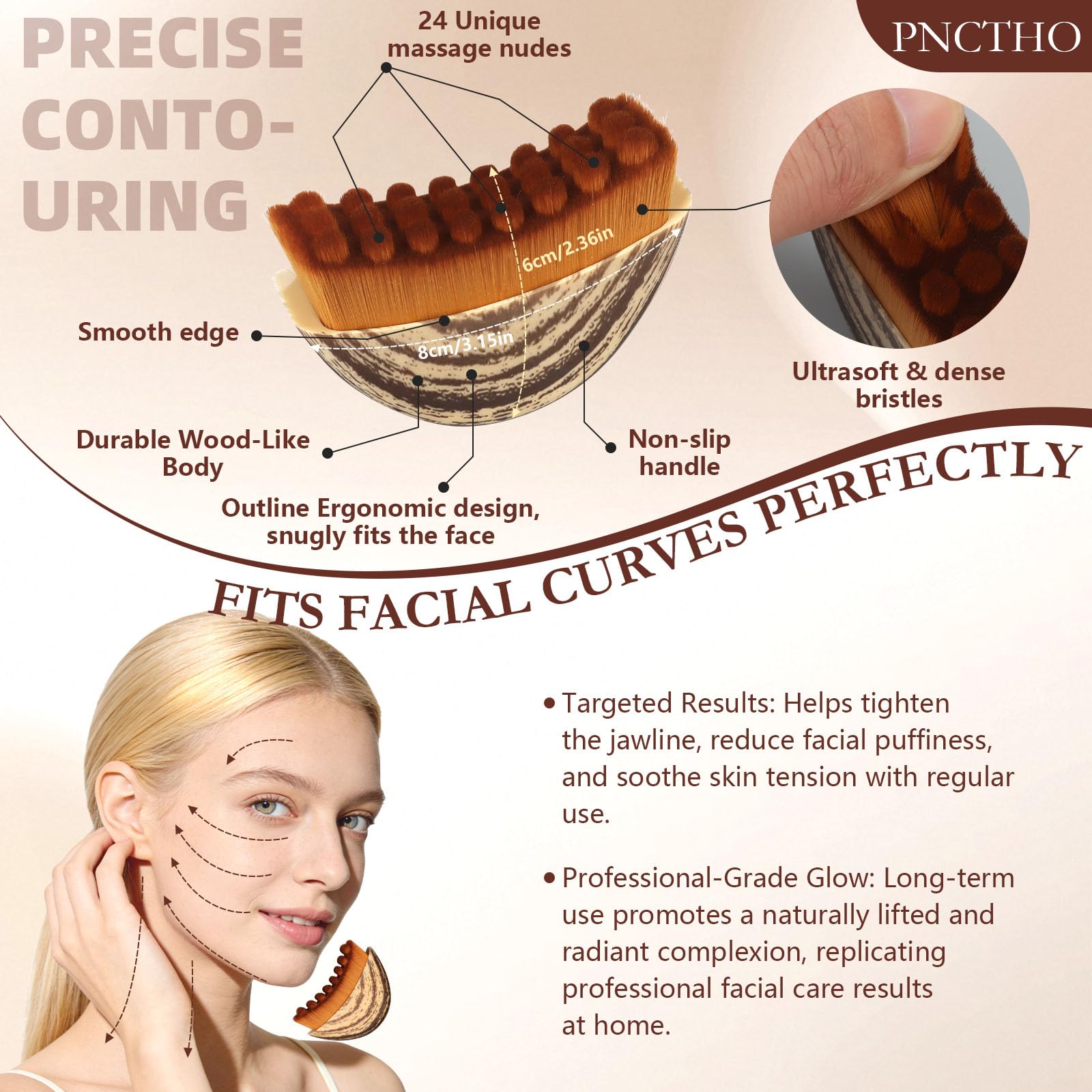 Pnctho 2026 New 2 Pcs Lymphatic Contour Face Brush,Lymphatic Drainage Massager for Chin & Neck, Jawline & Neck Lymphatic Massage Brush for Contouring, De-Puffing & Smoother Skin, Skin Firming 2 Pack Pnctho buy supplements Au