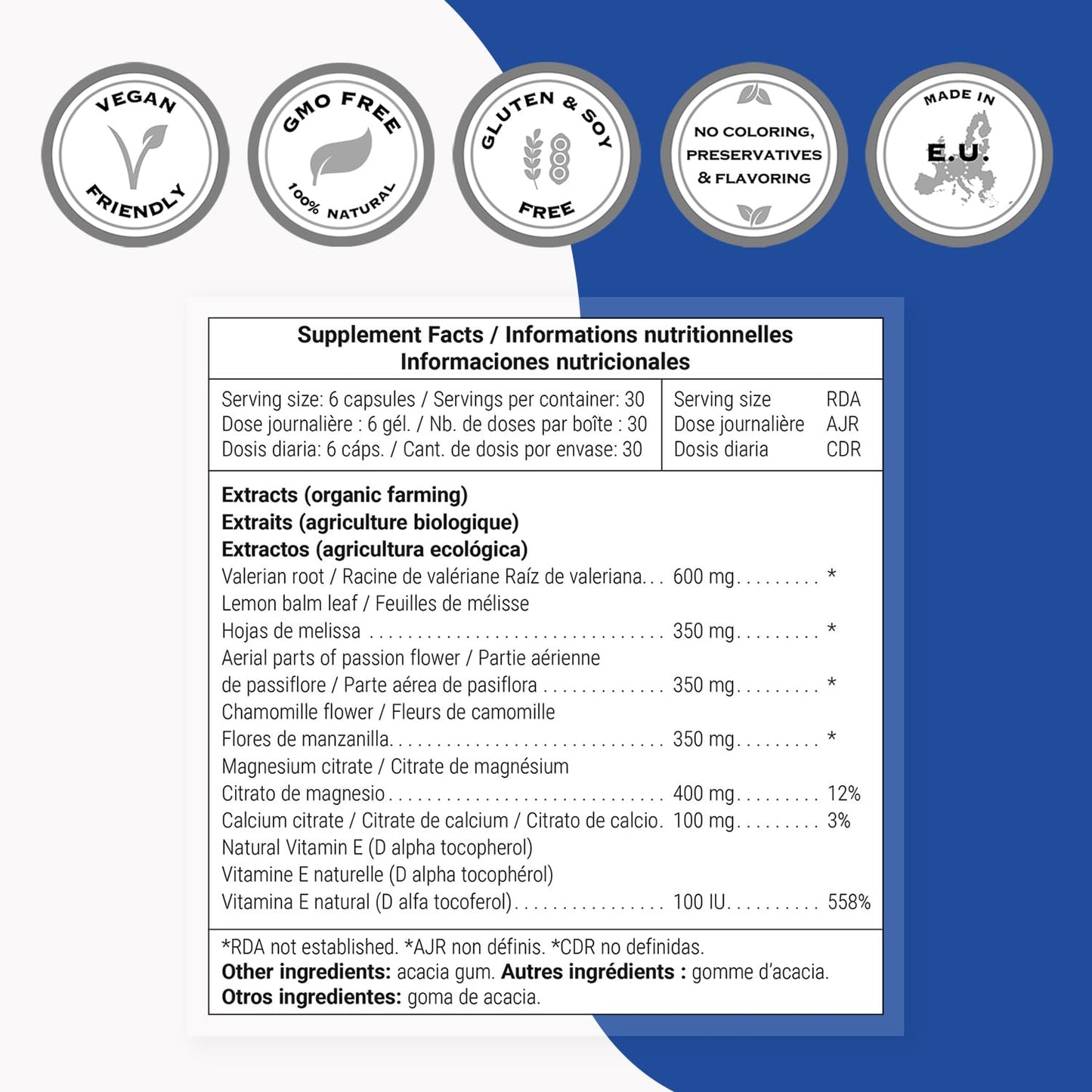 Supersmart - Muscle Relaxing Formula (Advanced Complex) - with Magnesium, Calcium, Vitamin E, Plants Extracts | Non-GMO & Gluten Free - 180 Vegetarian Capsules SupersmartBuy Supplements Australia