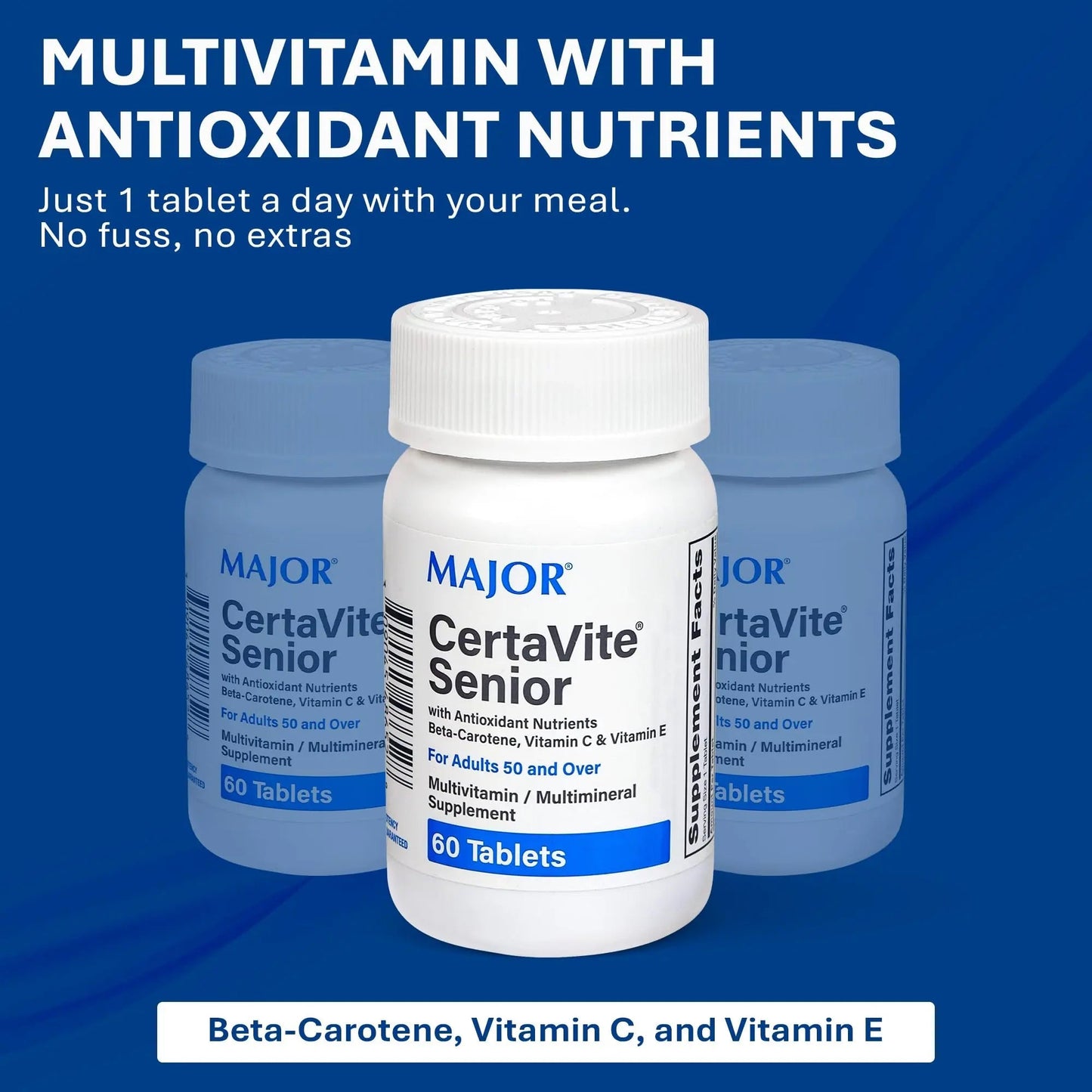 MAJOR CertaVite Senior Multivitamin with Antioxidants – Multivitamin for Women and Men with Beta-Carotene, Iron MAJOR