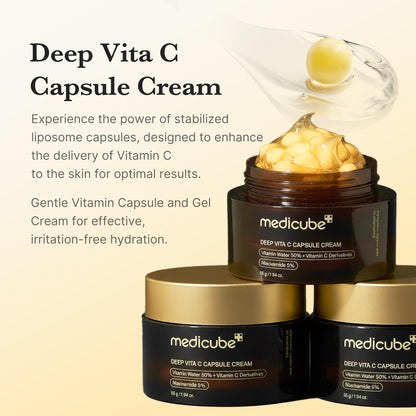 medicube Capsule Cream with Deep Vitamin C | Liposome Vitamin C Golden Capsule