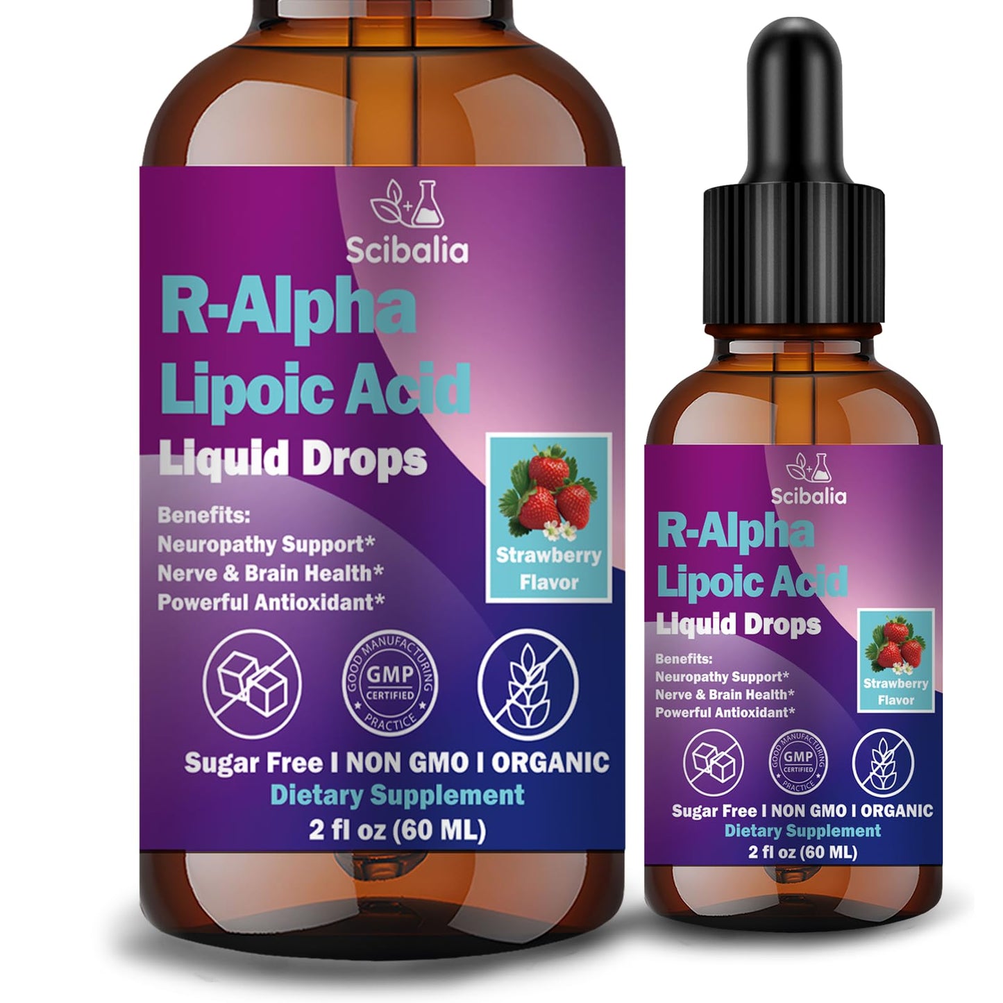 R Alpha Lipoic Acid 600mg Liquid Drops for Neuropathy, Advanced 11-in-1 Stabilized R-ALA Supplement w. Benfotiamine Acetyl L-Carnitine Vitamin C E for Antioxidant Nerve Brain Energy Health Non GMO ScibaliaBuy Supplements Australia