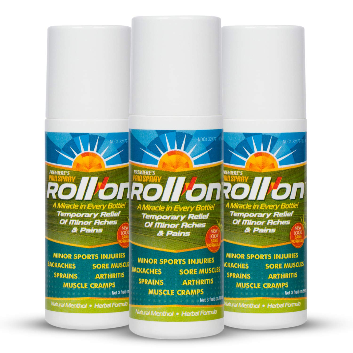 Premiere's Pain Spray All-Natural Menthol & Peppermint Roller Herbal Blend for Joint and Nerve Pain, Muscle Soreness, Sprains, Cramps, Sports Injuries, Back Pain & Neck Shoulder Aches - 3 Pack Premiere's Pain SprayBuy Supplements Australia