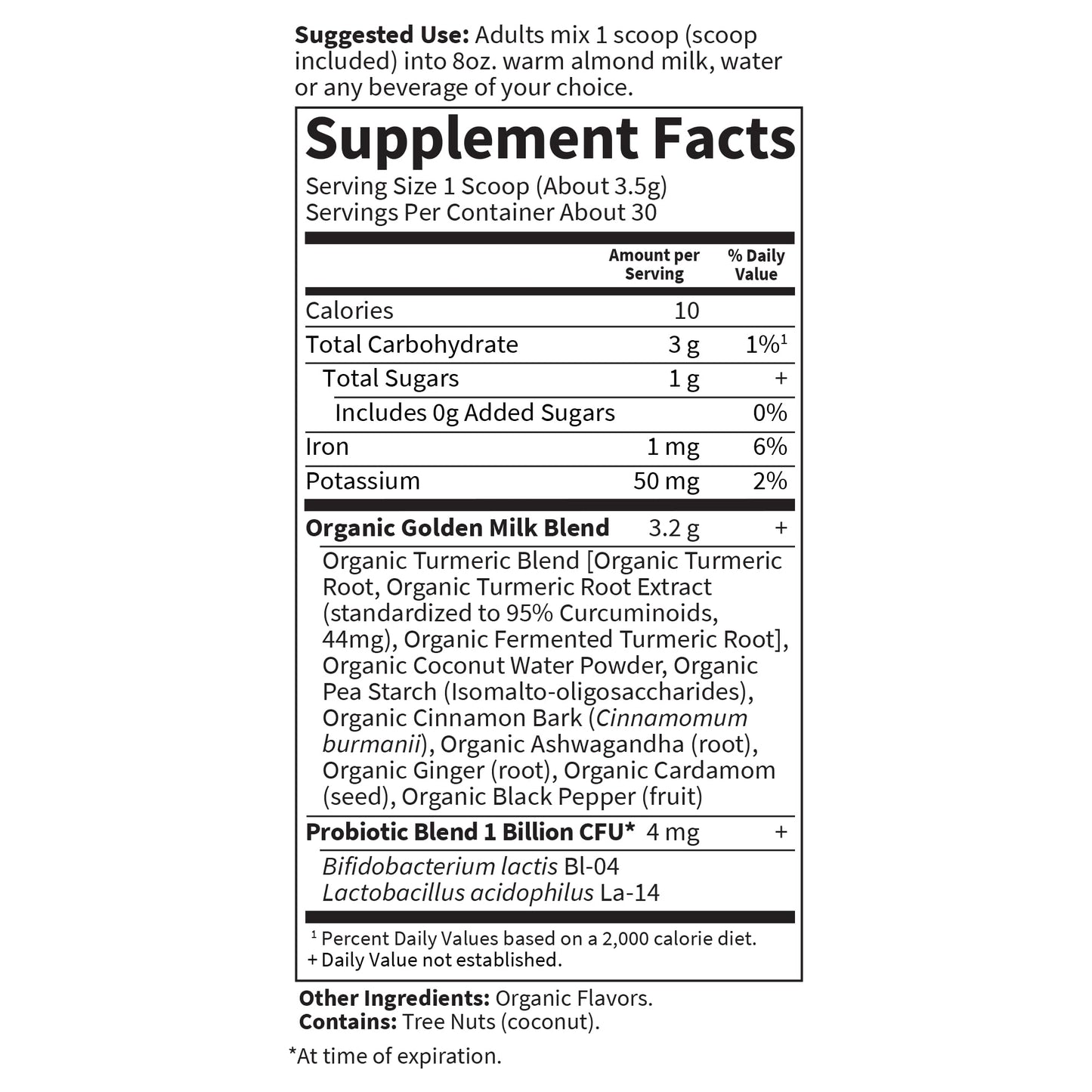 Garden of Life Organics Golden Milk Recovery & Nourishment Powder - 44mg Turmeric Curcumin (95% Curcuminoids), Ashwagandha - Organic Non-GMO Vegan & Gluten