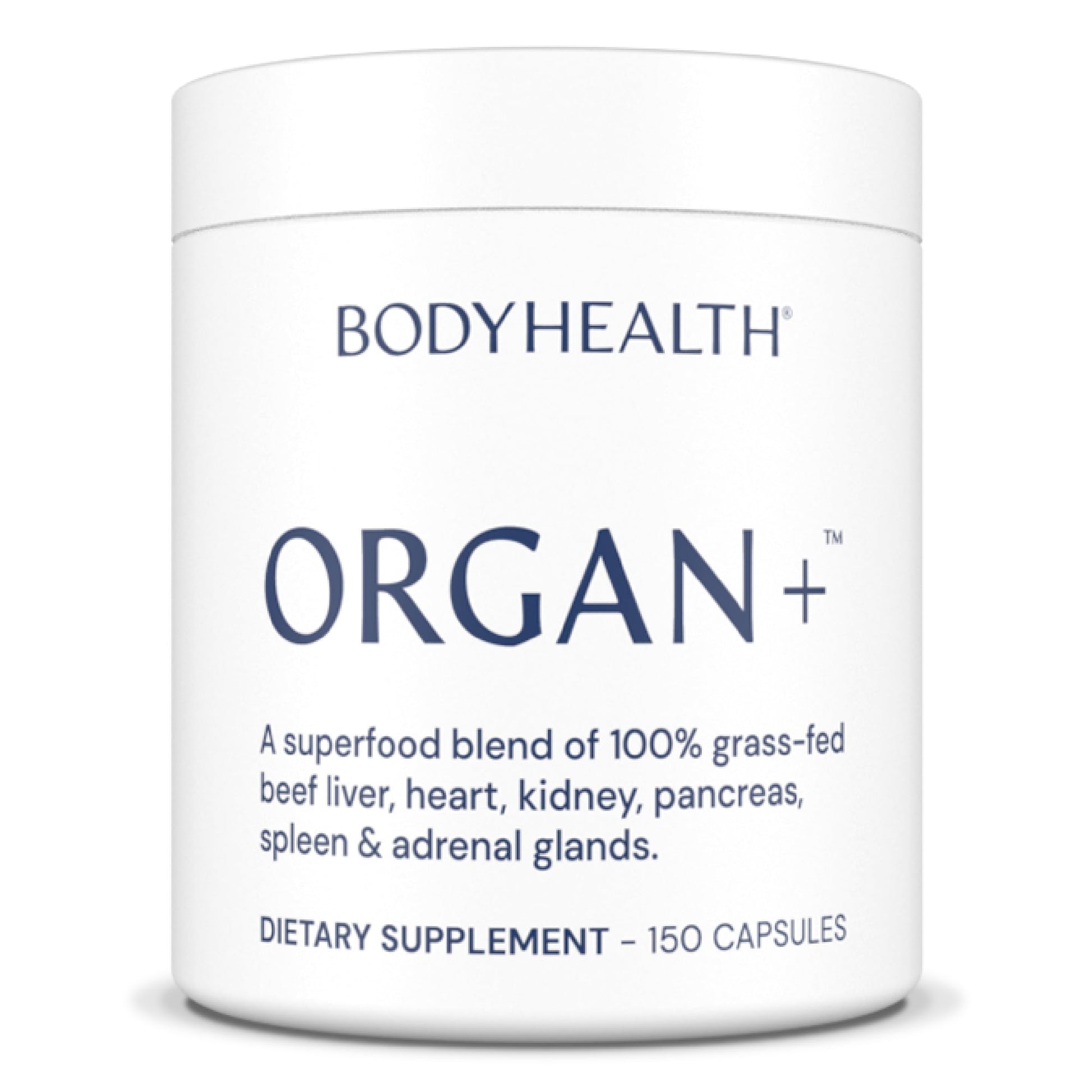 BodyHealth Organ+ Grass-Fed Glandular Organ Complex, Grassfed Beef Organ Supplement, Dessicated Beef Liver, Heart, Kidney, Pancreas, Spleen, Non GMO, Adrenal, Supplement, (150 Capsules) BodyHealthBuy Supplements Australia