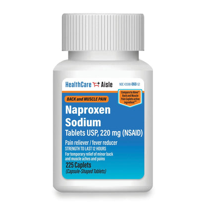 HealthCareAisle Naproxen Sodium, 220 mg - 225 caplets - Back and Muscle Pain Reliever, Up to 12 Hours of Relief HealthCareAisleBuy Supplements Australia