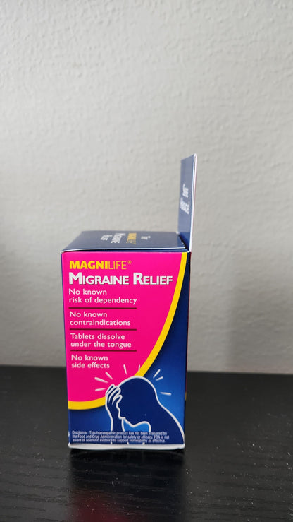 MagniLife Migraine Relief, Non-Habit Forming, 90 Homeopathic Tablets, Migraine Medicine for Light & Sound Sensitivity, Nausea, Blurred Vision & Pressure, Quick-Dissolve Headache Pain Relief MagniLifeBuy Supplements Australia