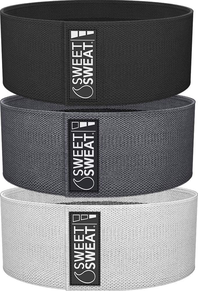 Sweet Sweat Hip Bands with 3 Levels of Resistance | Non-Slip Fabric Booty Bands for Squats & Lunges | Includes Free Mesh Carrying Bag Sports Research buy supplements Au