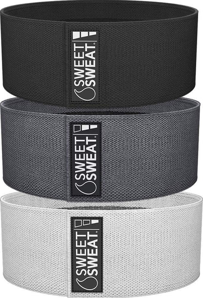 Sweet Sweat Hip Bands with 3 Levels of Resistance | Non-Slip Fabric Booty Bands for Squats & Lunges | Includes Free Mesh Carrying Bag Sports Research buy supplements Au
