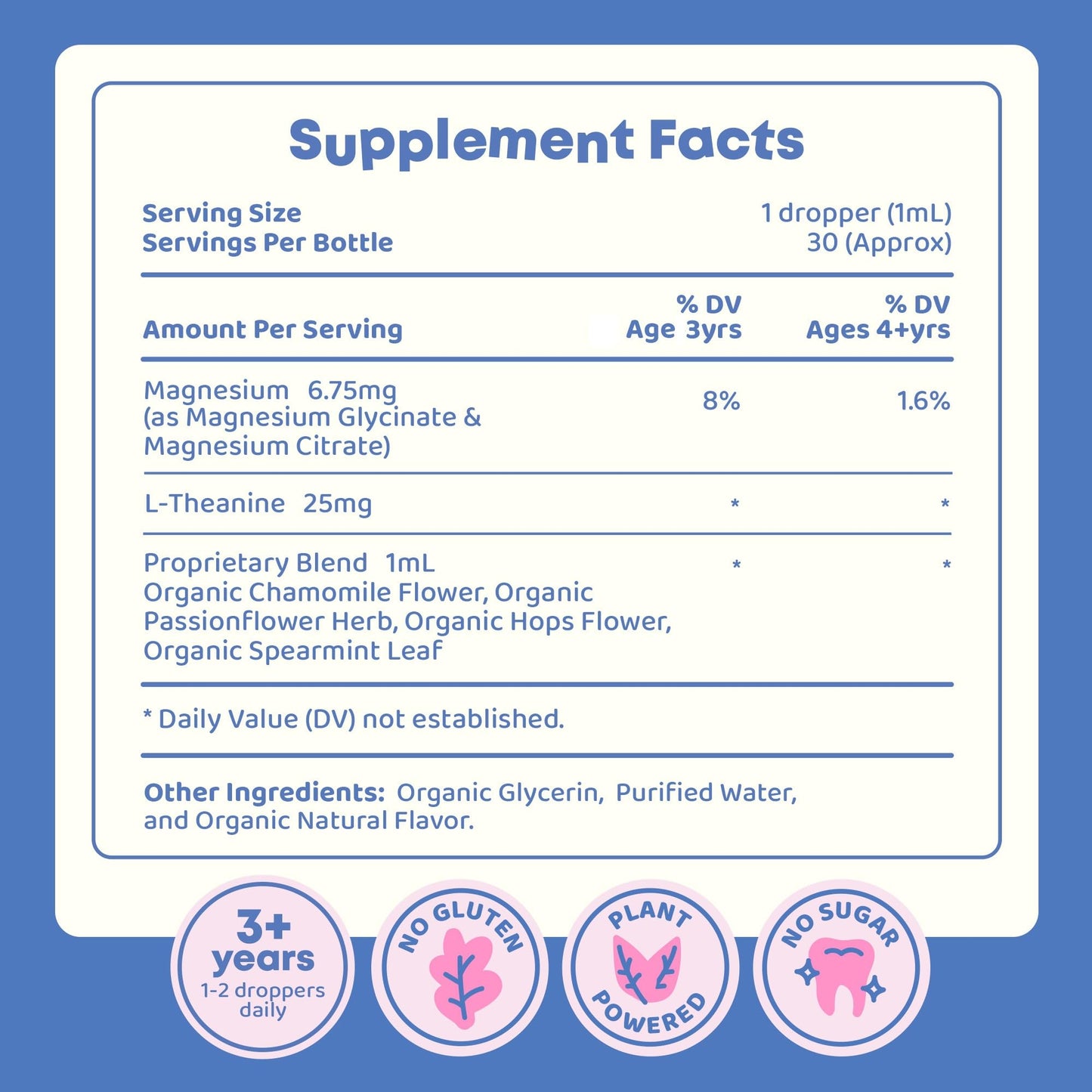 JoySpring Calmify Magnesium Glycinate for Kids | Liquid Magnesium with L-Theanine Supplement | Chamomile Extract & Passion Flower Extract | Sugar-Free Calm Drops | 1 fl oz (30 Servings) JoySpringBuy Supplements Australia