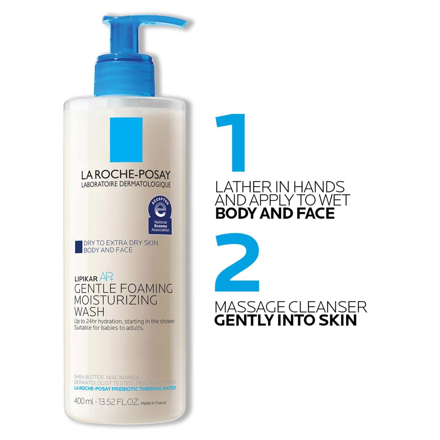 La Roche-Posay Lipikar AP+ Gentle Foaming Moisturizing Wash, Shea Butter + Niacinamide